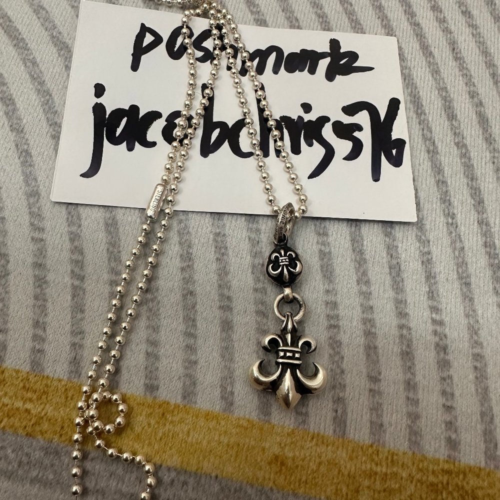 Chrome Hearts Fleur Ball Necklace with 24 inches balls chain